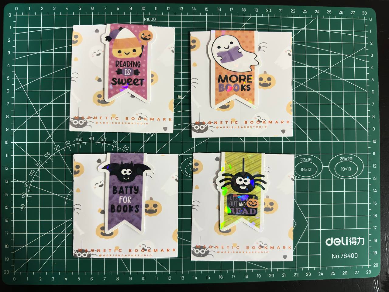 Halloween Magnetic Bookmarks - Lets Hang Out and Read