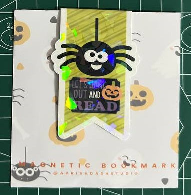 Halloween Magnetic Bookmarks - Lets Hang Out and Read