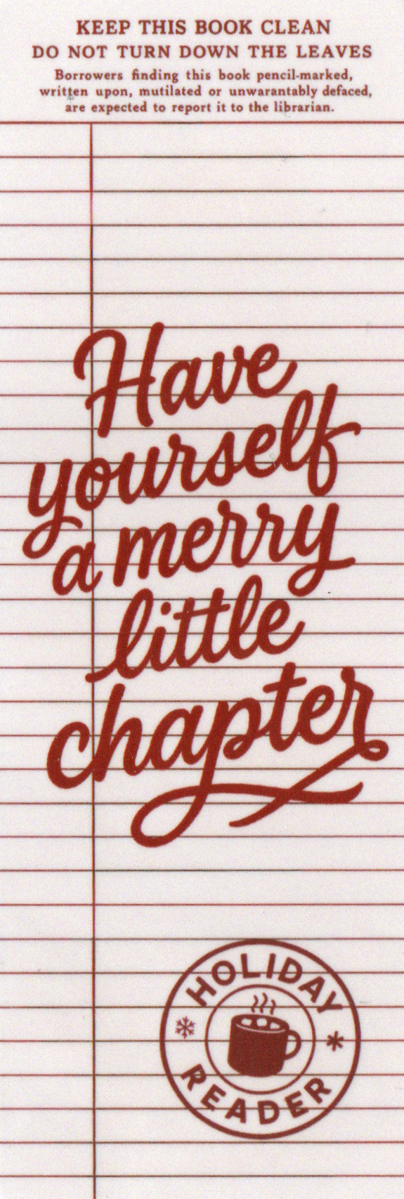 Holiday Library Card Bookmark – Glossy Finish