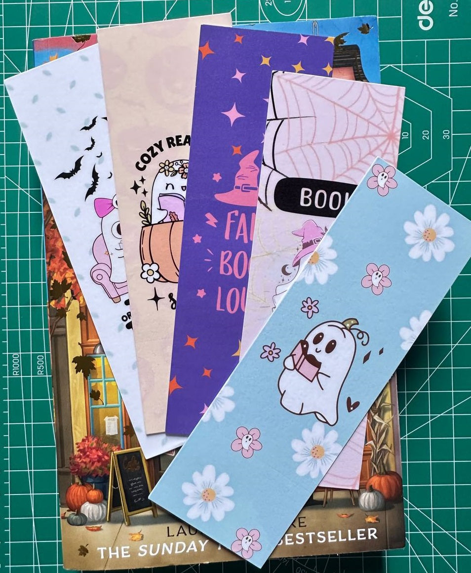 Cute Boo Kawaii Halloween Bookmarks | Cute Ghost & Cozy Reading | Aesthetic Stationery
