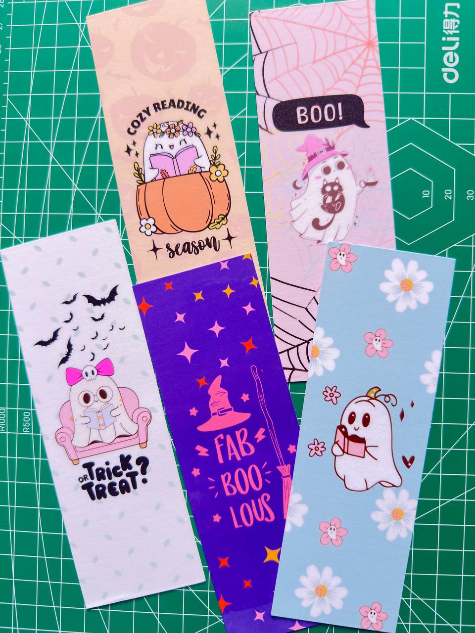 Cute Boo Kawaii Halloween Bookmarks | Cute Ghost & Cozy Reading | Aesthetic Stationery